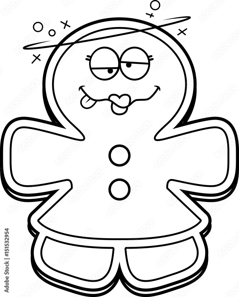 Drunk Cartoon Gingerbread Woman Drunk Cartoon Gingerbread Woman