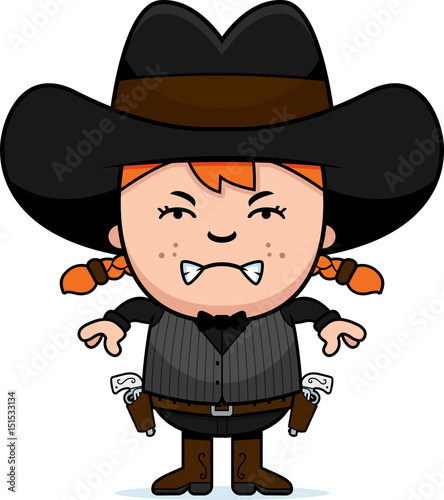 Angry Cartoon Little Gunfighter