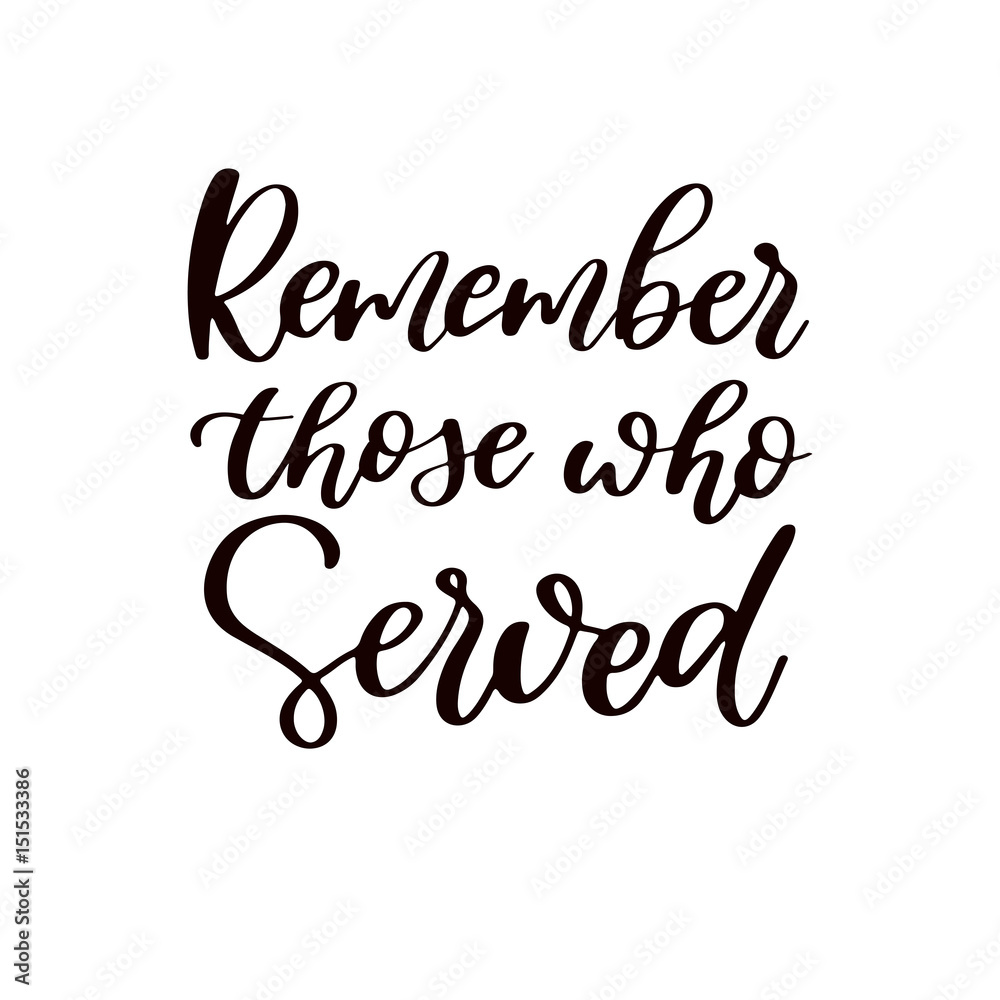 Memorial day vector hand lettering. American national holiday quote.