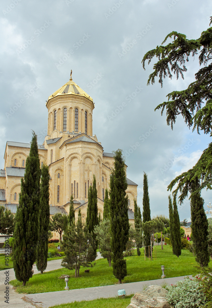 Fototapeta premium The Holy Trinity Cathedral. Sameba is the main cathedral of the Georgian Orthodox Church