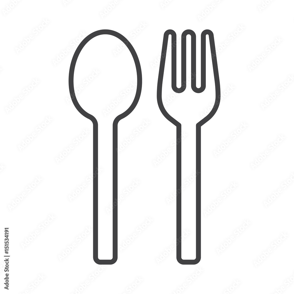 Fork and spoon line icon, outline vector sign, linear style pictogram isolated on white. Menu symbol, logo illustration. Editable stroke Fork and spoon line icon, outline vector sign, linear style pictogram isolated on white. Menu symbol, logo illustration. Editable stroke