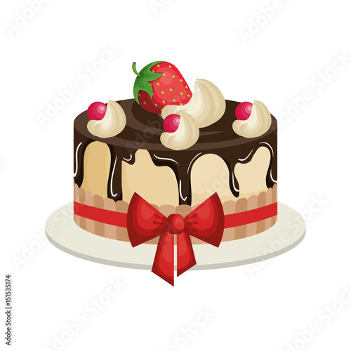 delicious and sweet cake icon vector illustration design