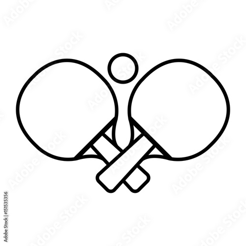 ping pong rackets and ball vector illustration design