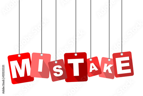 Red vector flat design background mistake. It is well adapted for web design.