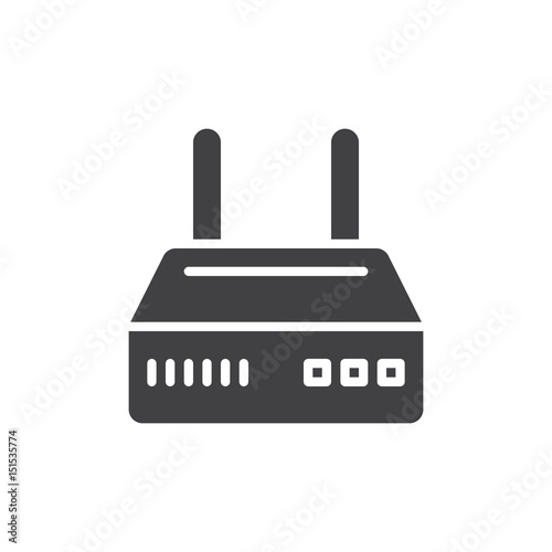 Internet router icon vector, filled flat sign, glyph style pictogram isolated on white. Symbol, logo illustration. Pixel perfect