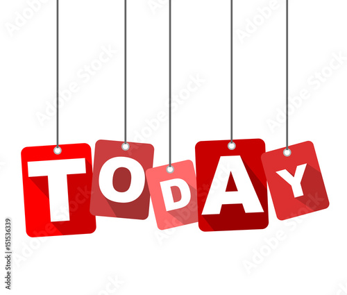 Red vector flat design background today. It is well adapted for web design.