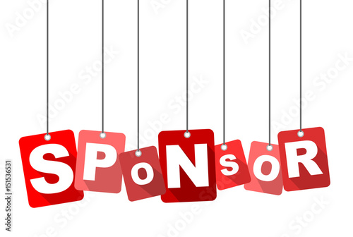 Red vector flat design background sponsor. It is well adapted for web design.