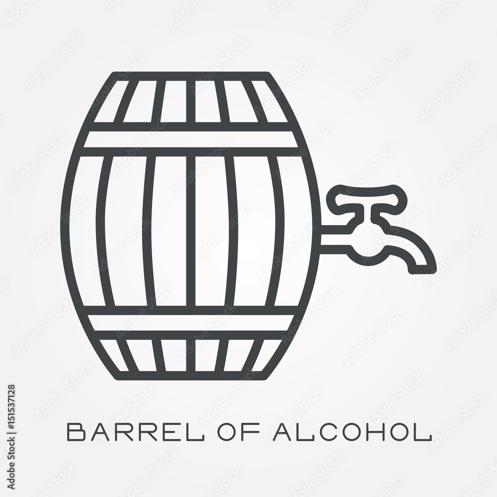Line icon barrel of alcohol Line icon barrel of alcohol