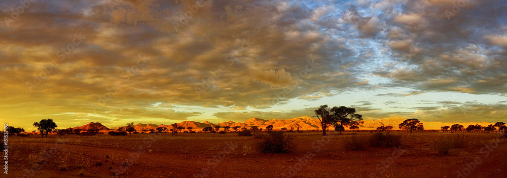 Panorama Abendstimmung in der Namib
