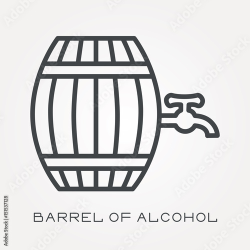 Line icon barrel of alcohol