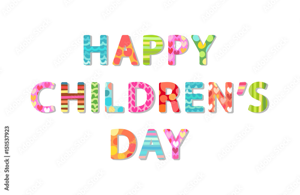 Cute Children's Day banner as colorful letters Cute Children's Day banner as colorful letters