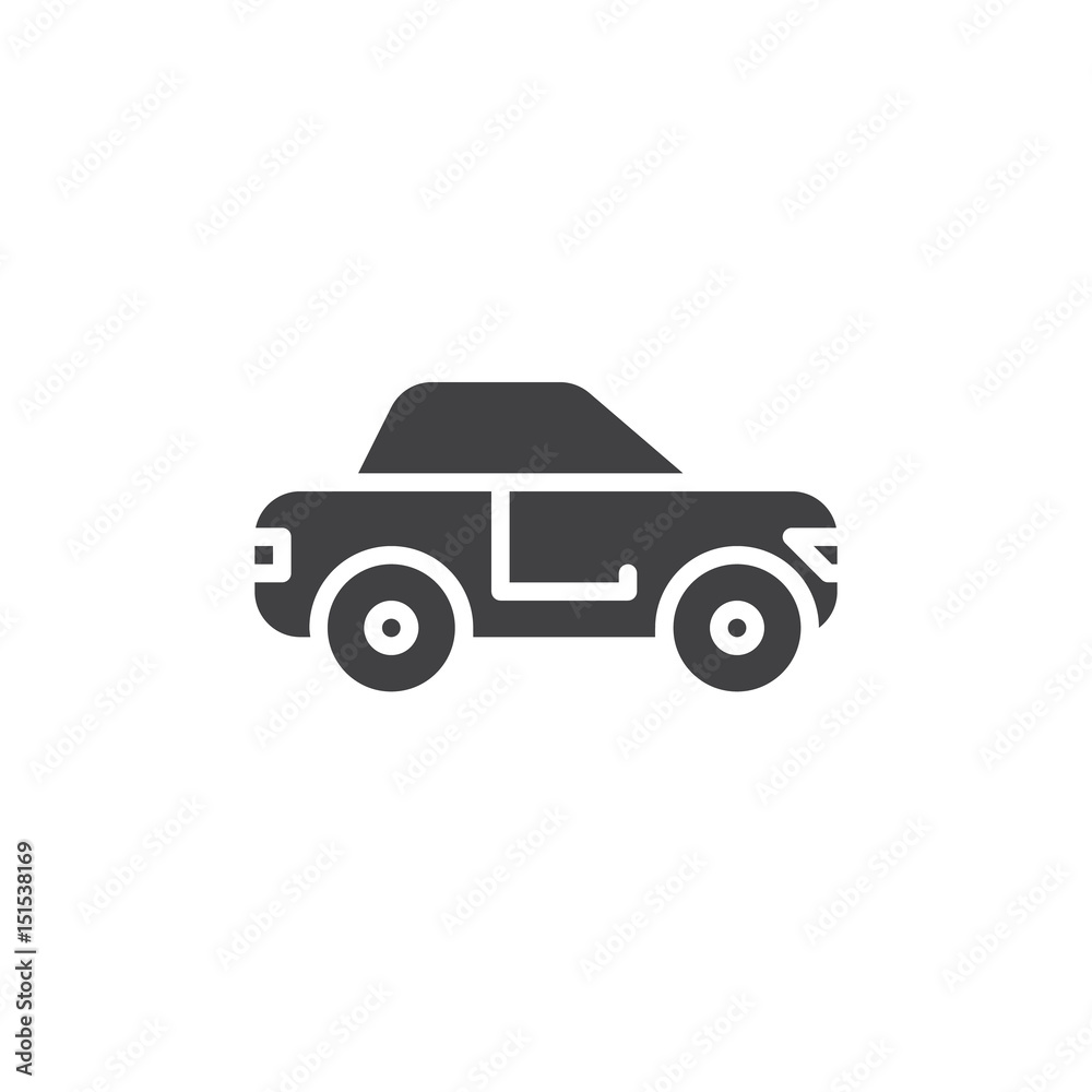 Car sedan icon vector, filled flat sign, solid pictogram isolated on white. Symbol, logo illustration. Pixel perfect