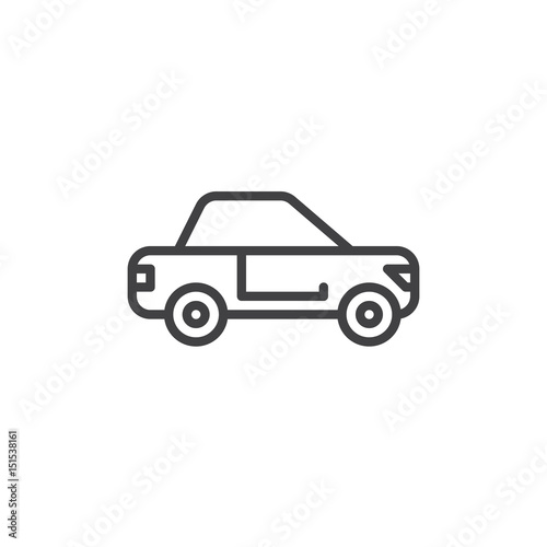 Car sedan line icon, outline vector sign, linear style pictogram isolated on white. Symbol, logo illustration. Editable stroke. Pixel perfect