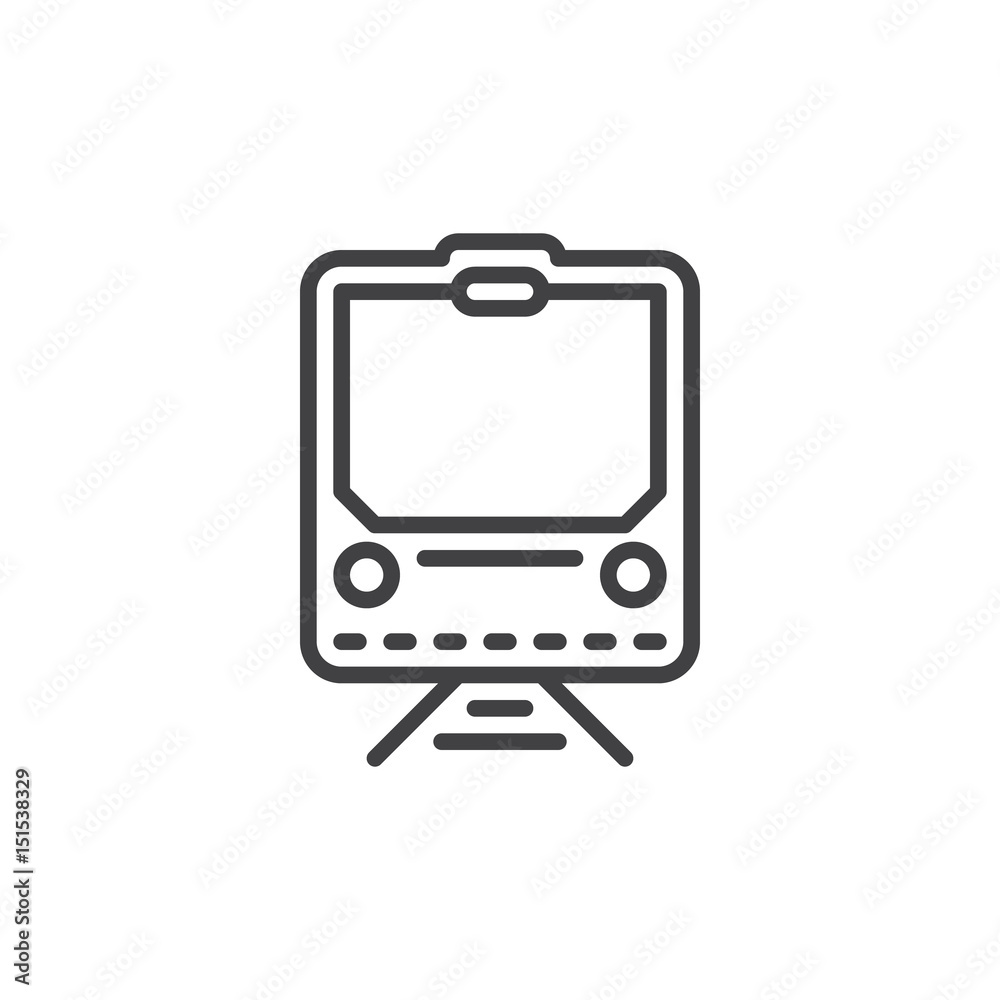 Train line icon, outline vector sign, linear style pictogram isolated on white. Symbol, logo illustration. Editable stroke. Pixel perfect Train line icon, outline vector sign, linear style pictogram isolated on white. Symbol, logo illustration. Editable stroke. Pixel perfect