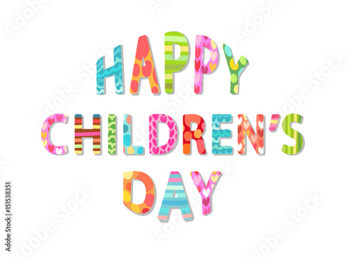 Cute Children s Day banner as colorful letters