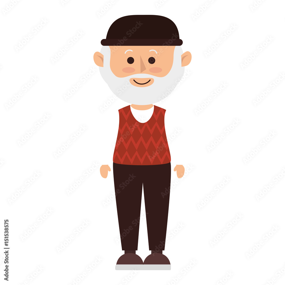 cute grandfather avatar character vector illustration design