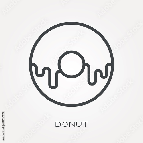 Line icon donut