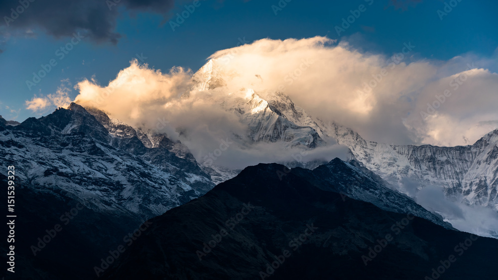 Many cloud on the mountain at Nepal