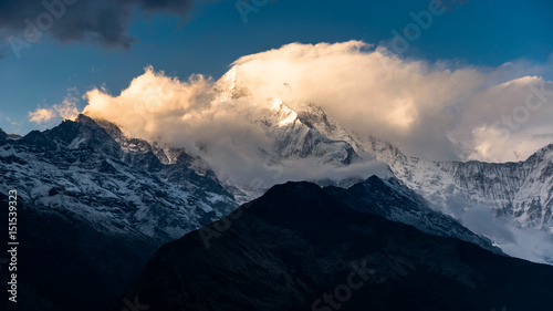 Many cloud on the mountain at Nepal © tanapipat