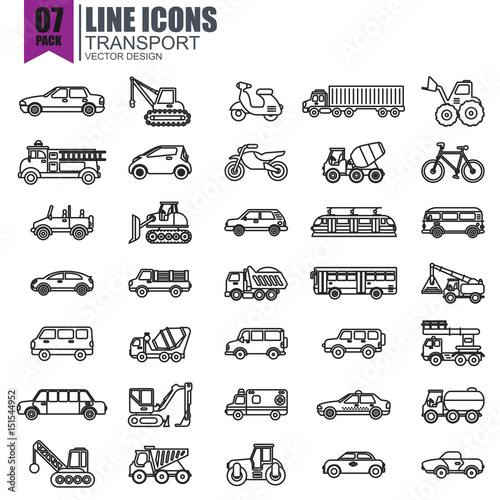 Simple set of transport line icons