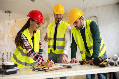 Group of architects working on a project