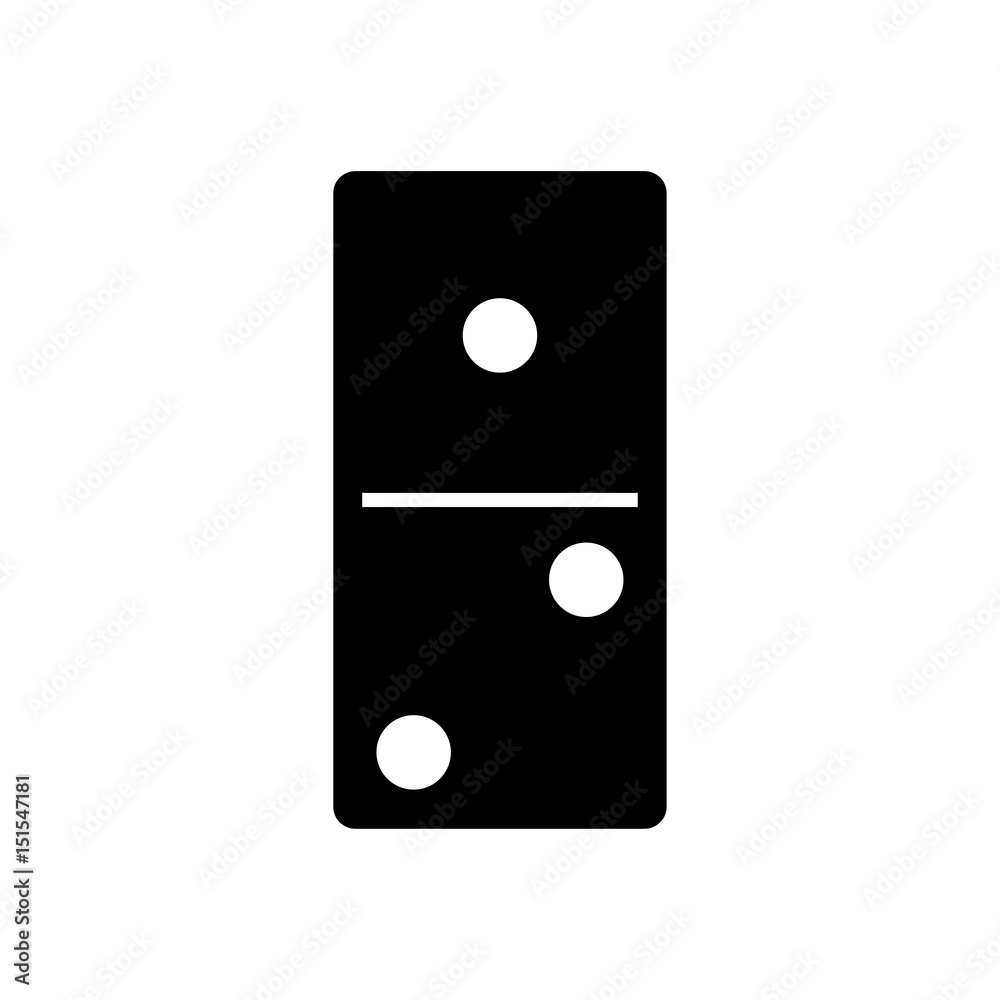 Black domino icon. gaming item,isolated on white background Black domino icon. gaming item,isolated on white background