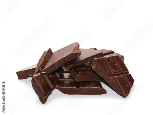 Chocolate bars isolated on white background