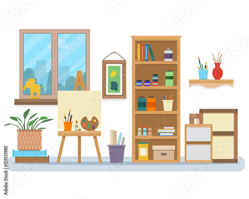 Art studio interior.