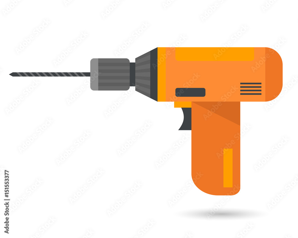 Drill on white background. Drill on white background.