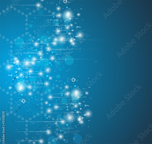 dna and medical and technology background. futuristic molecule structure presentation