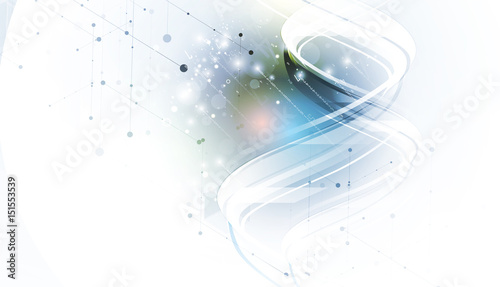 dna and medical and technology background. futuristic molecule structure presentation