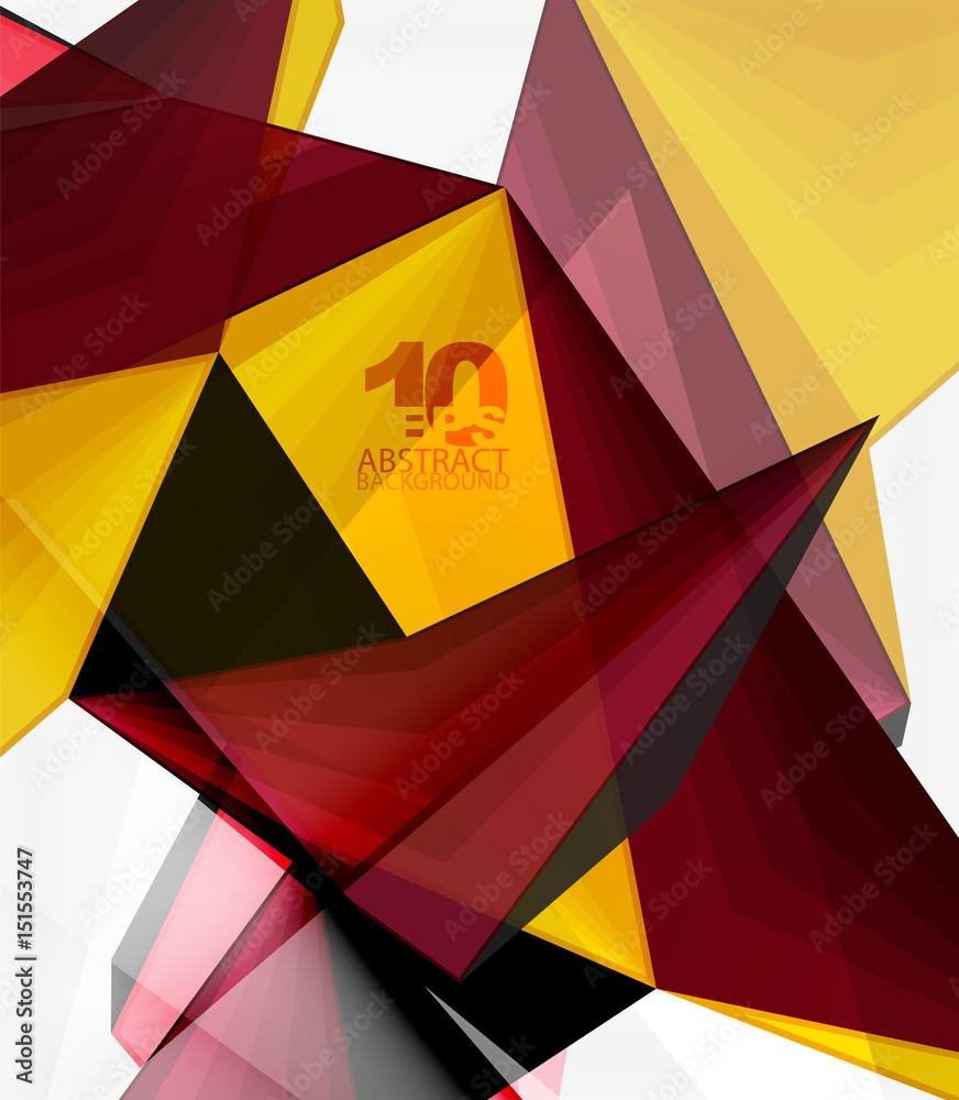 Fototapeta premium Low poly geometric 3d shape background