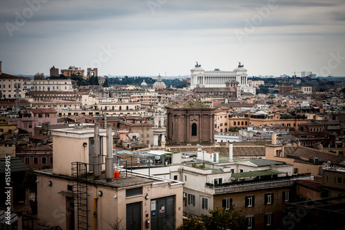 Rome city landscape in dusk light