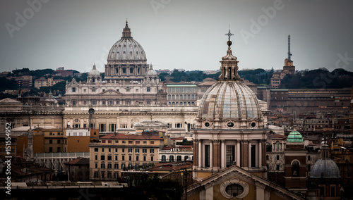 Rome city landscape in dusk light