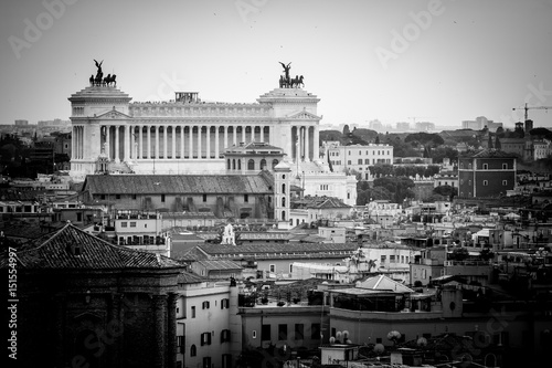 Rome city landscape in dusk light