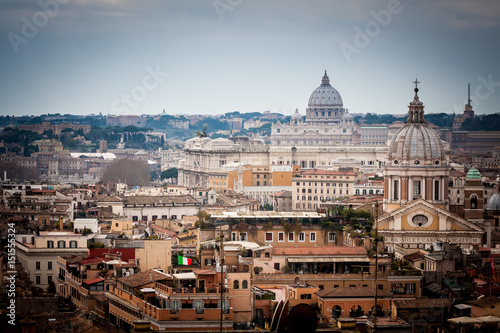 Rome city landscape in dusk light