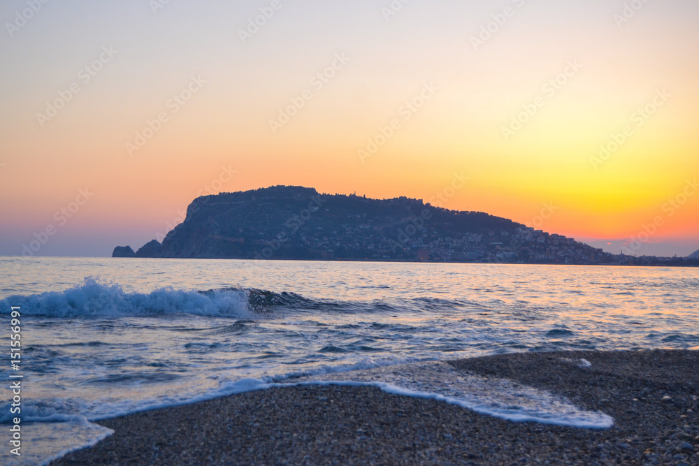 Fototapeta premium sea alanya sunset sun
