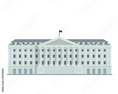 Modern Flat Famous Government Building, Suitable for Diagrams, Infographics, Illustration, And Other Graphic Related Assets - Washington Department Of Treasury Building