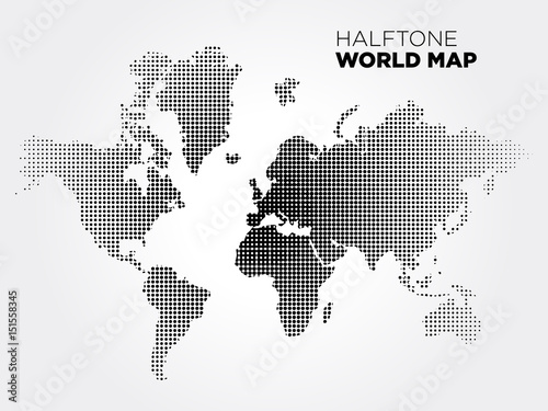 World Map Dots Half tone