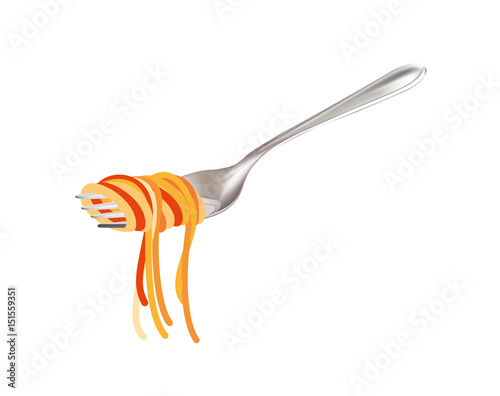 Spaghetti roll on a fork