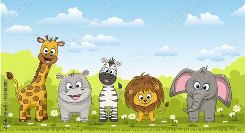 Illustration of different cute wild animals