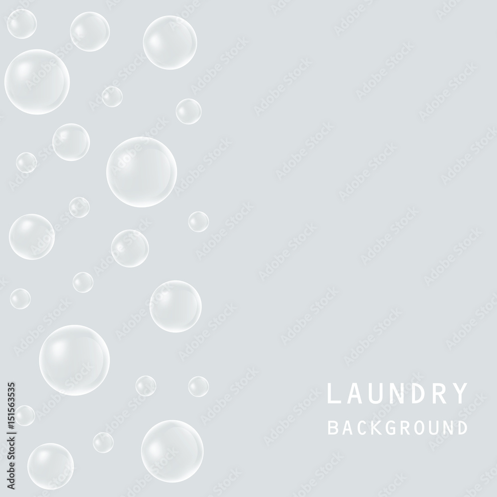 custom made wallpaper toronto digitalGray background with bubbles. Laundry pattern. Vector illustration.