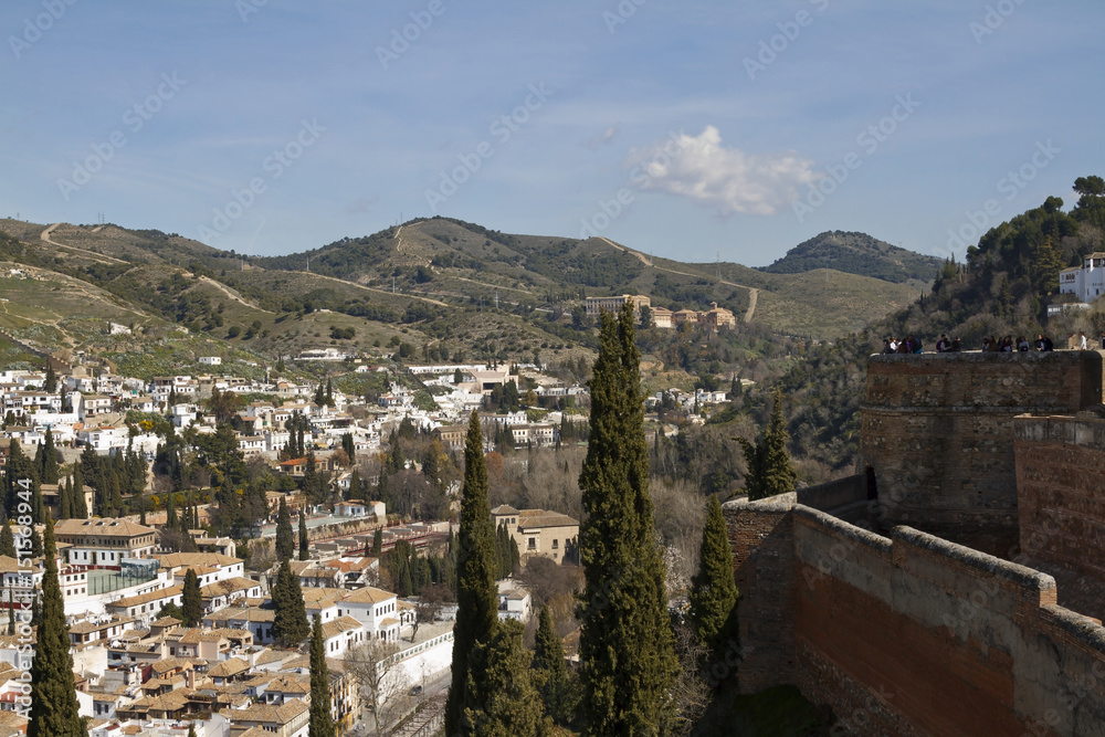 Granada View from Alhambra to Sacromonte Abbey