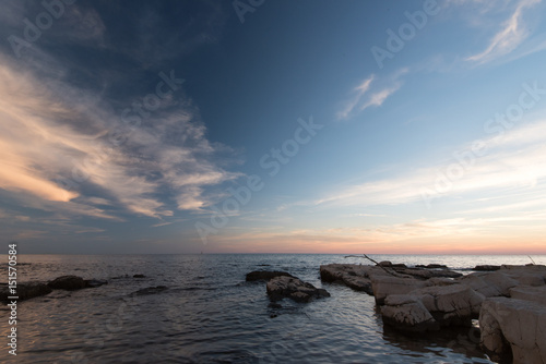 Sunset on the Adriatic  Sea in Croatia, Europe