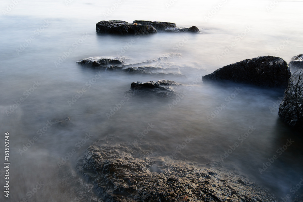 Sea shore of the Adriatic  Sea in Croatia, Europe