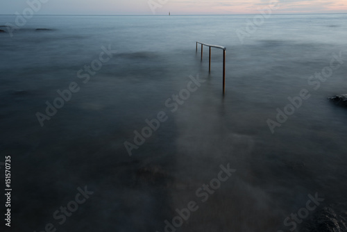 Railing in the Adriatic  Sea in Croatia  Europe