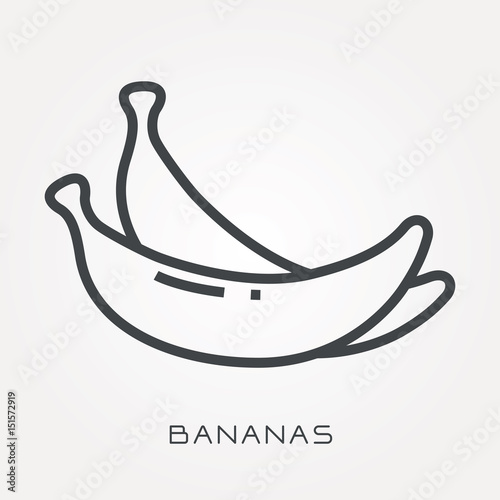 Line icon bananas