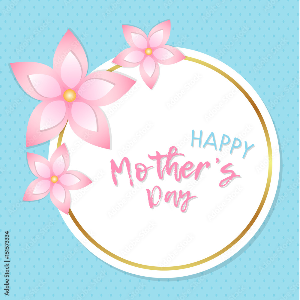 Happy Mother's Day floral design. Vector.