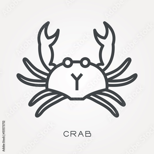 Line icon crab