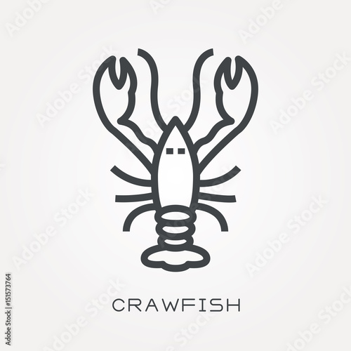Line icon crawfish